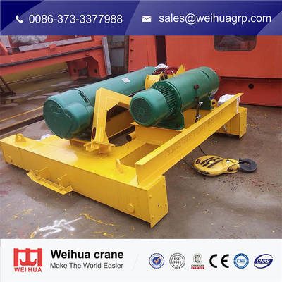 Wire Rope Electric Hoist Trolley For Double Beam Crane With Remote Control