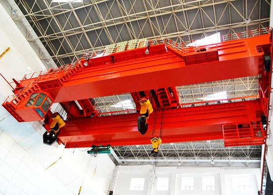 Double Girder Workshop Overhead Crane / Steel Double Hook Bridge Crane