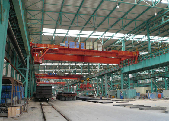 50 Ton Double Beam Bridge Crane Lifting Equipment With Wireless Radio Remote Control