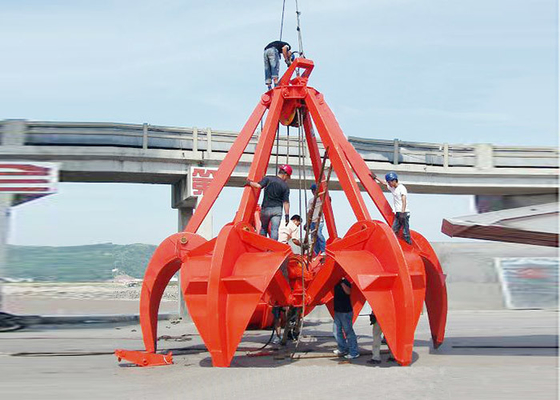 Mechanical Four Wirerope Clamshell Grab Bucket For Crane , Excavator Grab Bucket