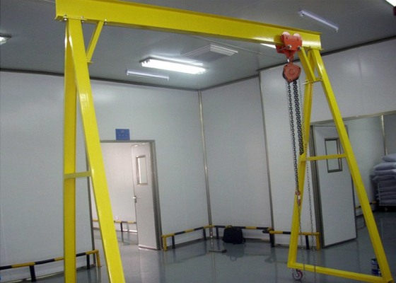 Mobile 5 Ton Single Beam Gantry Crane Electric Hoist With Hook For Cargo Lifting
